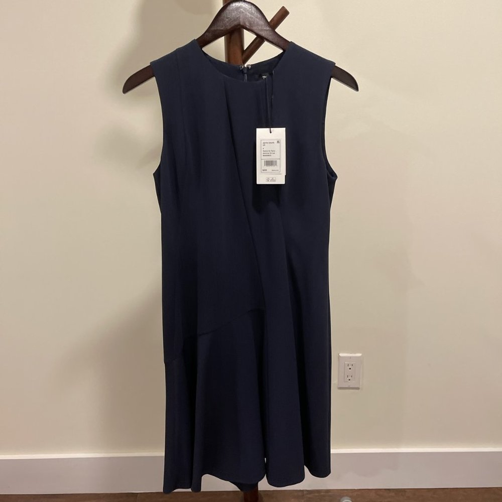 Theory Asym Draper Nocturne Navy Admiral Stripe Dress, US Size 4